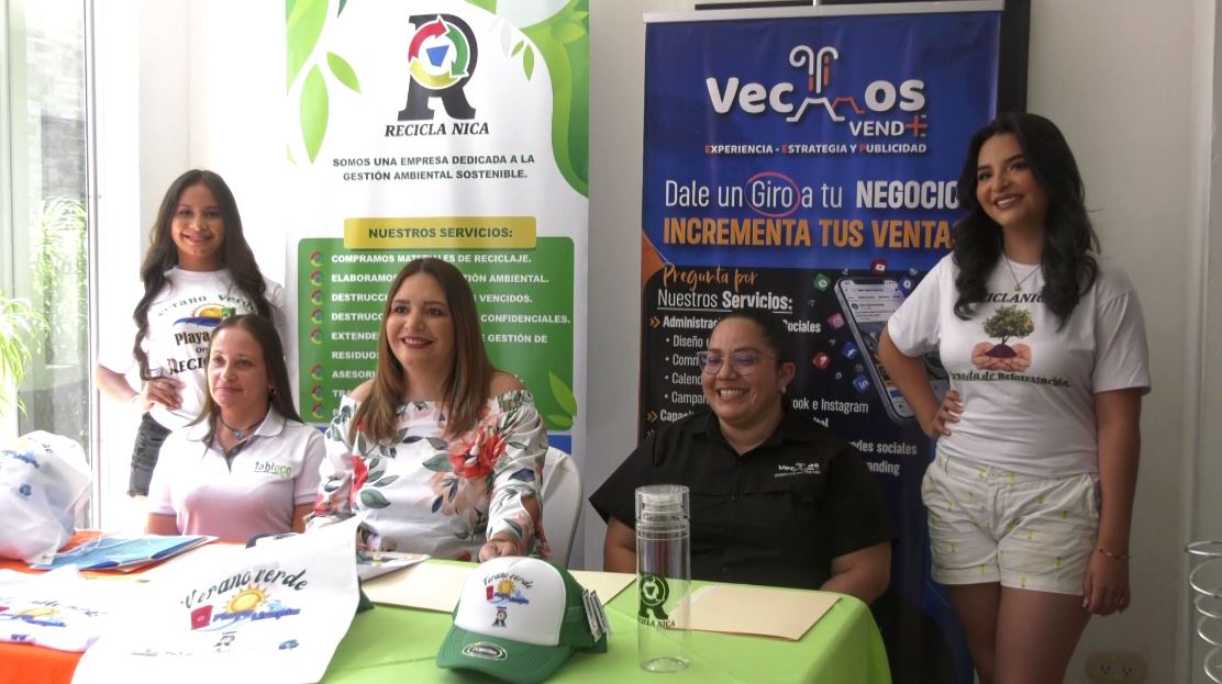 La plataforma ambientalista Reciclanica junto a empresas aliadas lanzó este lunes el Plan Playa 2024./ Emmanuel García / VOS TV