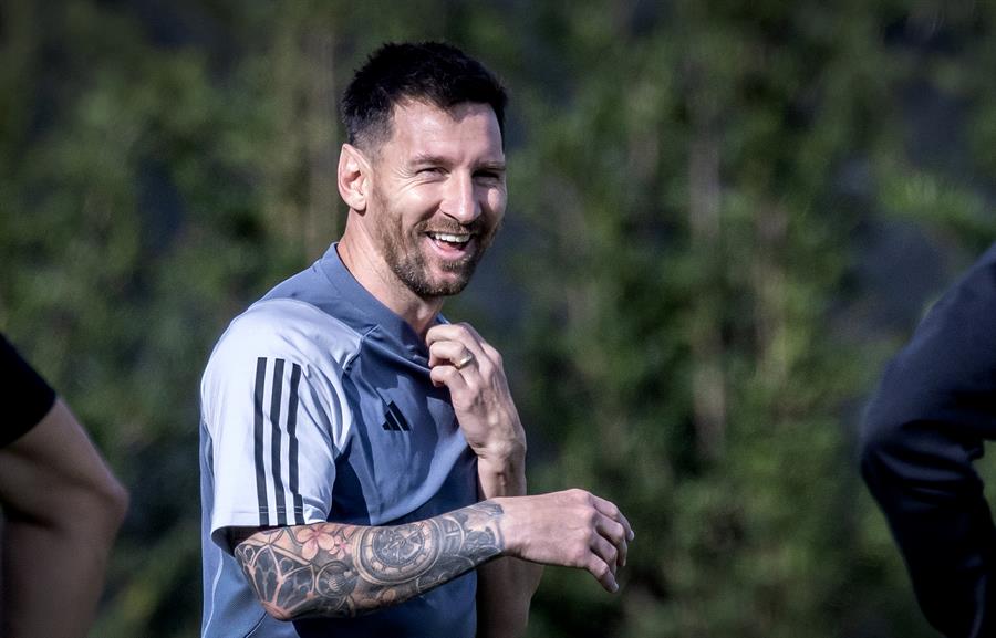 El atacante argentino Lionel Messi, delantero estrella del club estadounidense de fútbol Inter Miami, fue registrado el pasado 24 de enero, durante un entrenamiento con su equipo, en Fort Lauderdale./ EFE