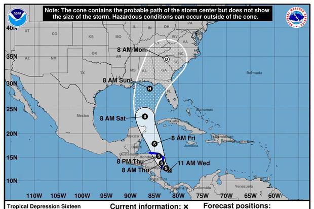 Alerta amarilla en toda Nicaragua ante la depresión tropical 16