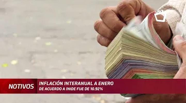 Inflación interanual en enero se situó en 10.92%, según Inide