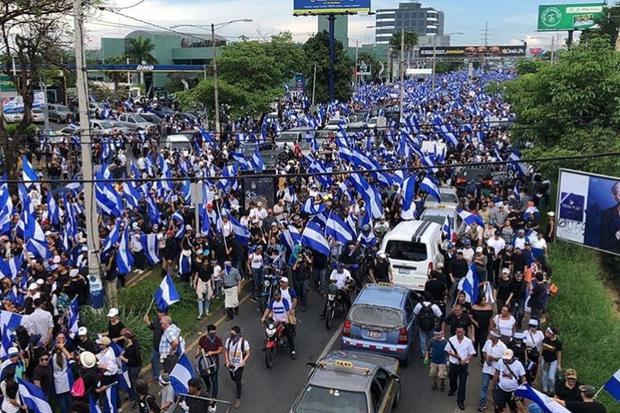 Autoconvocados en el sector de Carretera a Masaya. Foto: Cortesía.