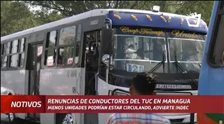 Fuga de conductores del TUC en Managua, reporta Indec