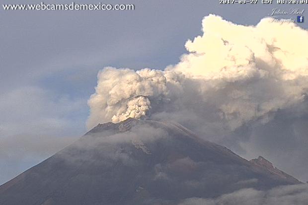 Aumenta actividad del Volcán Popocatépetl en México
