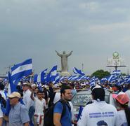 Concentración en la rotonda Cristo Rey. Foto: Cortesía