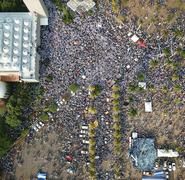 Vista panorámica desde lo alto de la Catedral de Managua, durante la peregrinación por la paz en Nicaragua. Foto: Cortesía