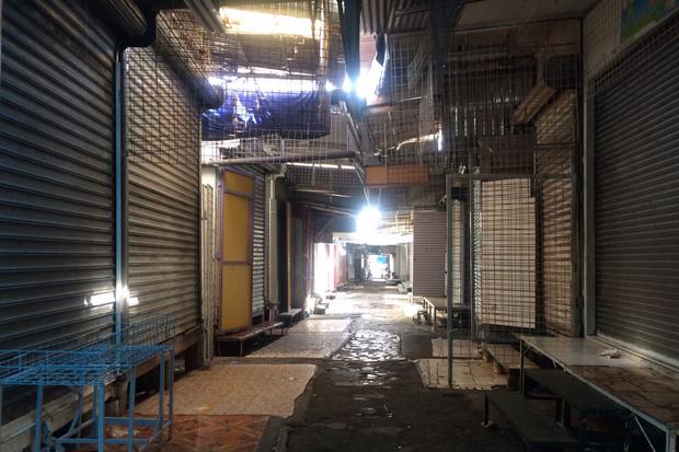 Comercios cerrados en el Mercado Oriental, el más grande de Centroamérica, durante la jornada de paro nacional en Nicaragua. Foto: Walkiria Chavarría.