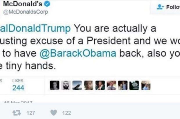 Hackean la cuenta de Twitter de Mc Donald´s