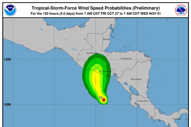 Se forma tormenta tropical Selma frente a costas del Pacífico de Nicaragua