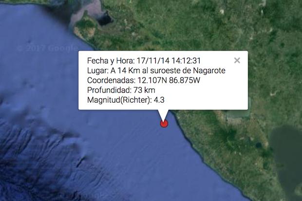 Reportan sismo de 5,1 en la escala de Richter en El Tránsito, León
