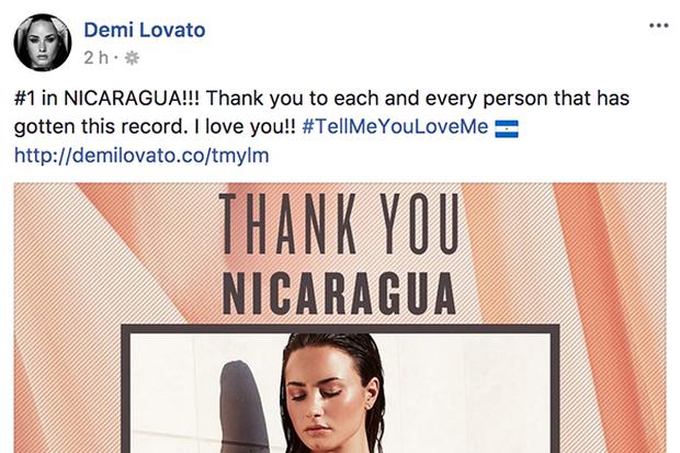 Esta es la razón por la que Demi Lovato le agradece a Nicaragua
