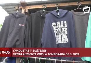 Aumenta la venta de chaquetas y suéteres por la temporada de lluvia