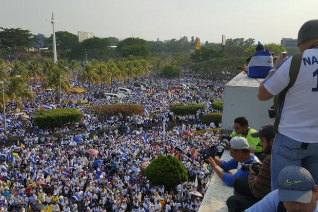 Nicaragüenses se desbordaron para pedir por la paz en Nicaragua.