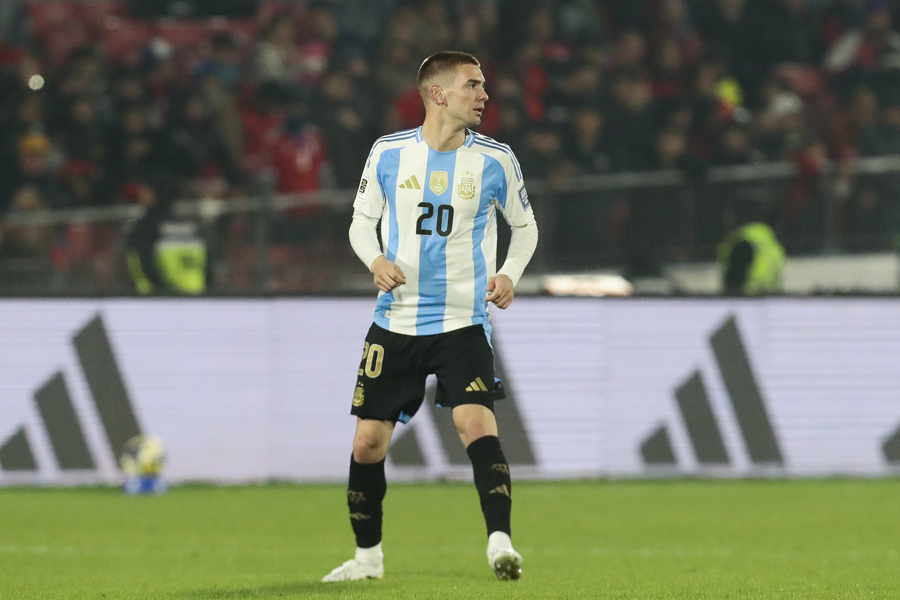 Franco Mastantuono, durante el partido contra Chile, de clasificación para el Mundial 2026./ EFE
