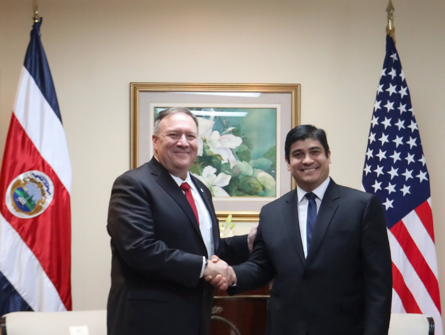 Mike Pompeo y Carlos Alvarado / Cortesía