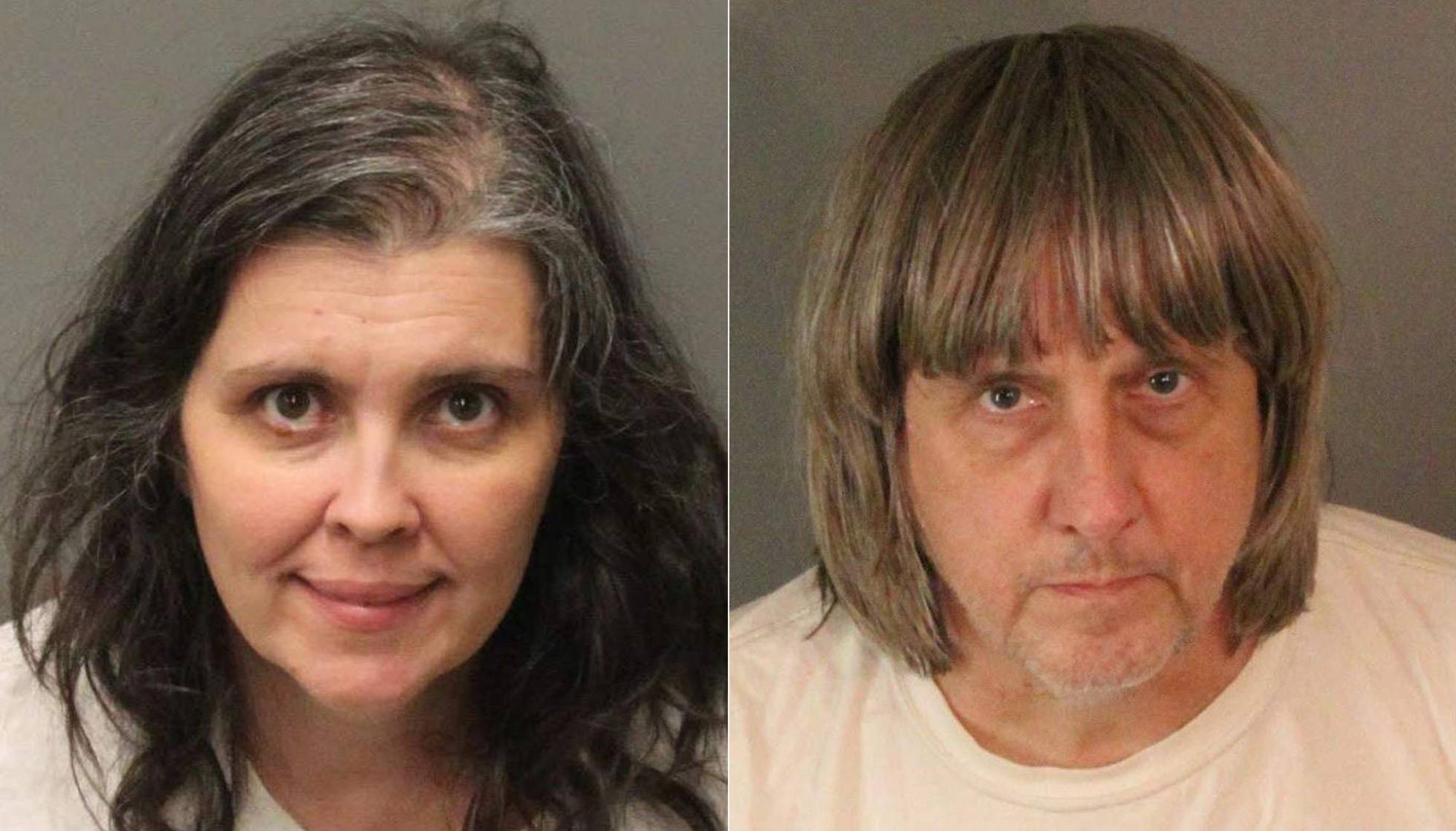 Louisi Anna Turpin y David Allen Turpin, culpables por encadenar a sus 13 hijos en el interior de su casa. Foto/AFP