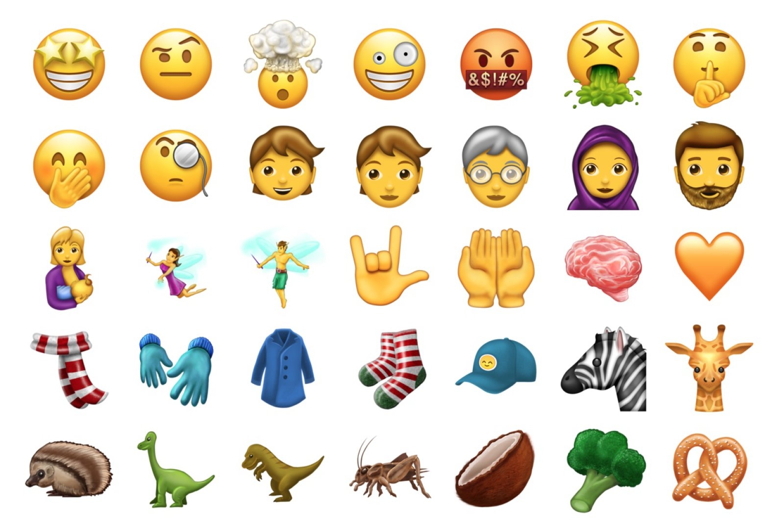 Los nuevos emojis para distintas plataformas.