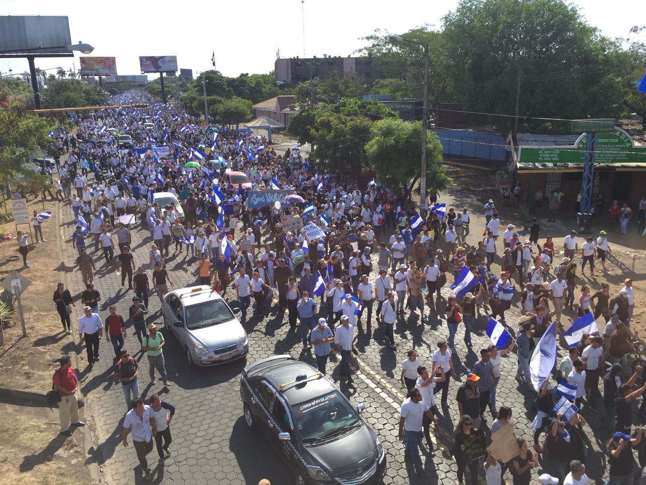 Marcha por la paz en Nicaragua, que se realizó este 23 de abril. Foto: Gerall Chávez