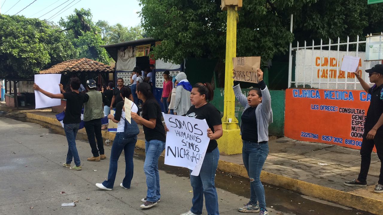 Protesta de ciudadanos en la ciudad de Ticuantepe. Foto: Cortesía