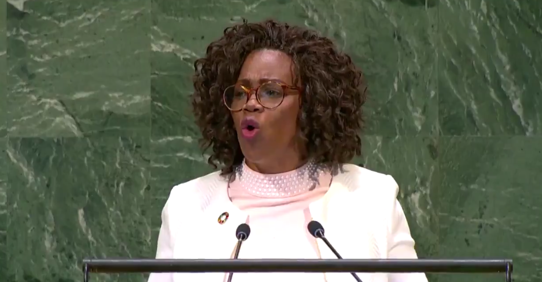 Epsy Campbell, vicepresidente de Costa Rica, durante su discurso en la ONU.