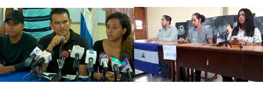 En la imagen, representantes de UNEN en conferencia de prensa. A la par, representantes del Movimiento Estudiantil 19 de Abril.
