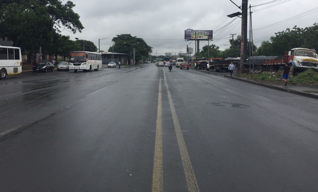 Parte del trayecto de la pista Juan Pablo II en Managua. Foto: Gerall Chávez