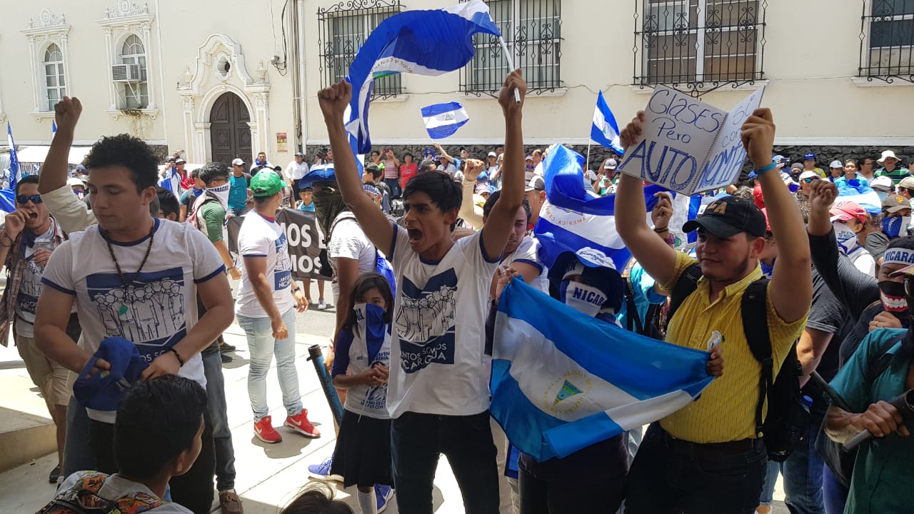 Así se manifestaron los universitarios en León. Foto: Carlos Jirón