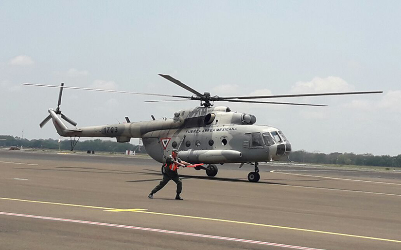 Helicóptero apagafuegos MI17 que llegó a Nicaragua para las labores de apagar el incendio en la reserva Indio Maíz. Foto tomada de El 19 Digital