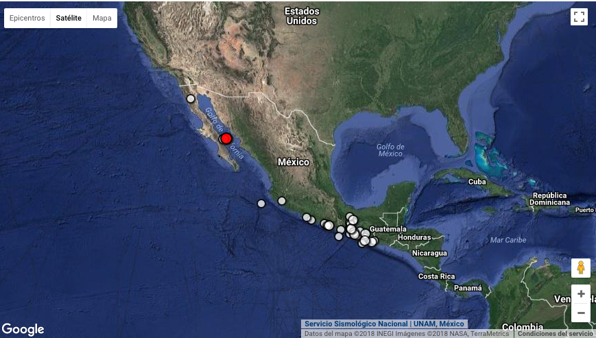 Imagen cortesía del Servicio Sismológico Nacional de México