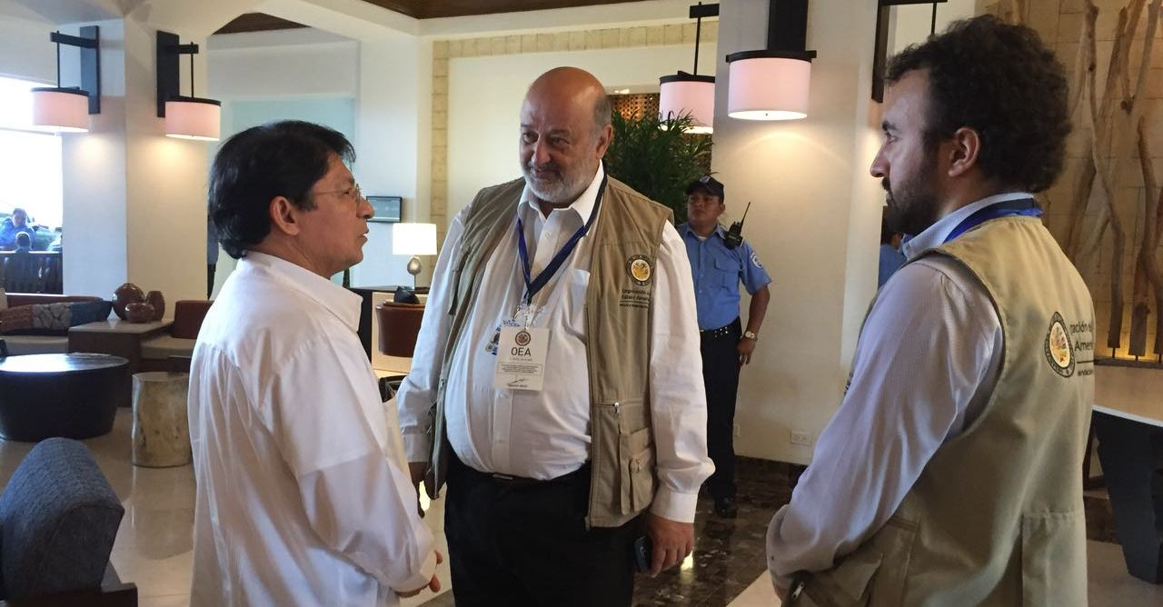 Canciller de Nicaragua, Denis Moncada en compañía de Wilfredo Penco. Foto Gerall Chávez N