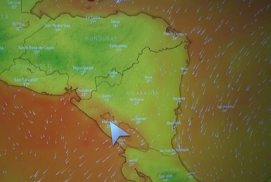 Nicaragua registra bajas temperaturas por frente frío /  Cortesía