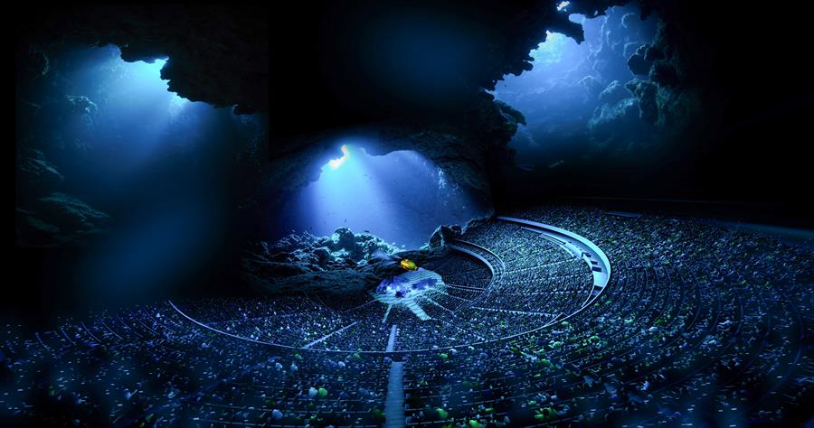 Foto cedida por Sphere Entertainment de una ilustración de la sección submarina de La Esfera, el nuevo recinto de conciertos que albergará una serie de 25 conciertos de la banda irlandesa U2./EFE