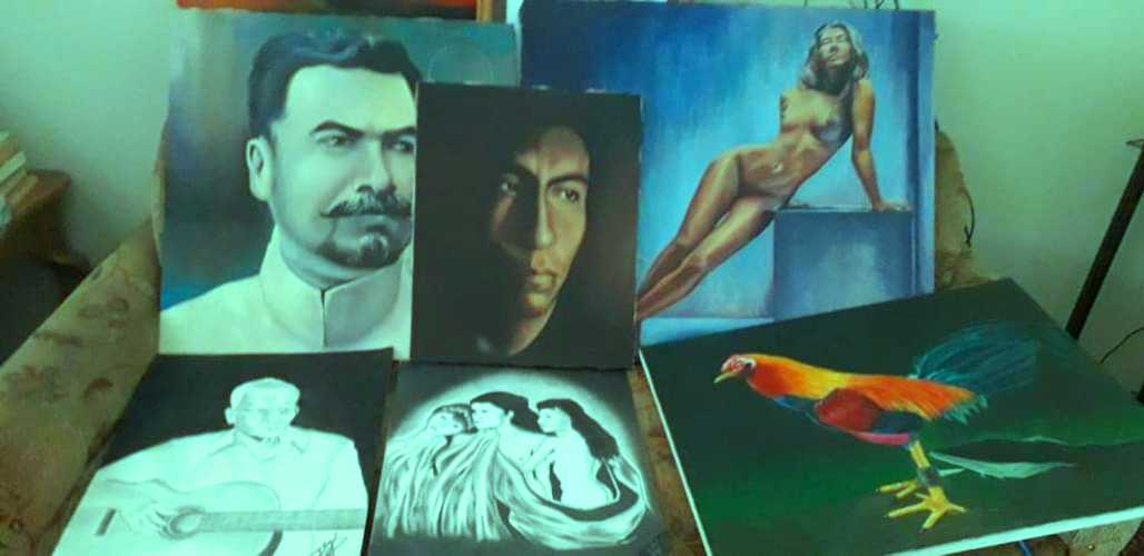 Obras creadas por jóvenes artistas nicaragüense.