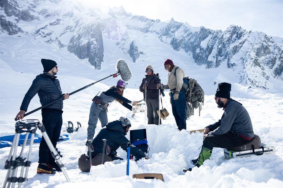 Imagen del rodaje de 'La Sociedad de la Nieve' en el Valle de las Lágrimas, en Los Andes. /Cedidas por Netflix/ EFE