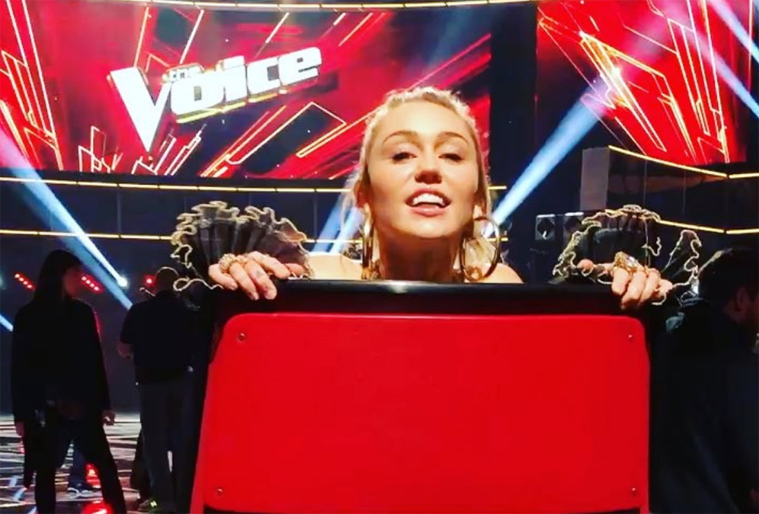 Miley Cyrus es entrenadora en el concurso televisivo "The Voice". Foto Instagram @mileycyrus