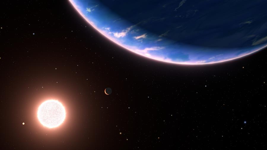 Concepción artística del exoplaneta GJ 9827d, el más pequeño en cuya atmósfera se ha detectado vapor de agua./ Nasa/EFE