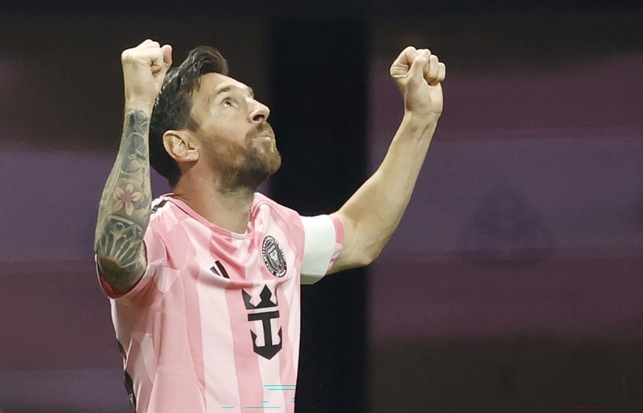 Lionel Messi del Inter Miami celebra un gol ante Porto en el Mundial de Clubes./ EFE