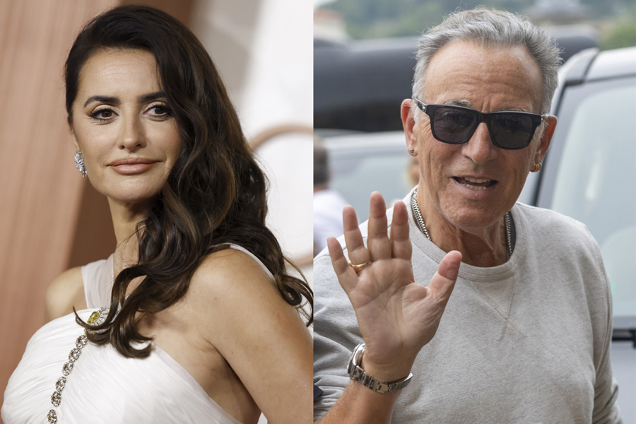 La actriz Penélope Cruz (i) y el cantante y guitarrista Bruce Springsteen. /EFE