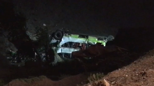 Vuelco de bus en Chile / Cortesía