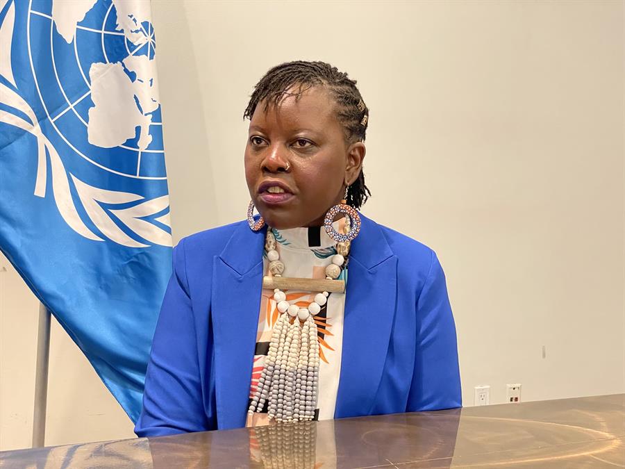 Muluka-Anne Miti-Drummond, Experta Independiente de la ONU, habla durante una entrevista con EFE./ EFE