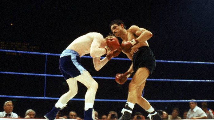 Alexis Arguello en uno de sus memorables combates.