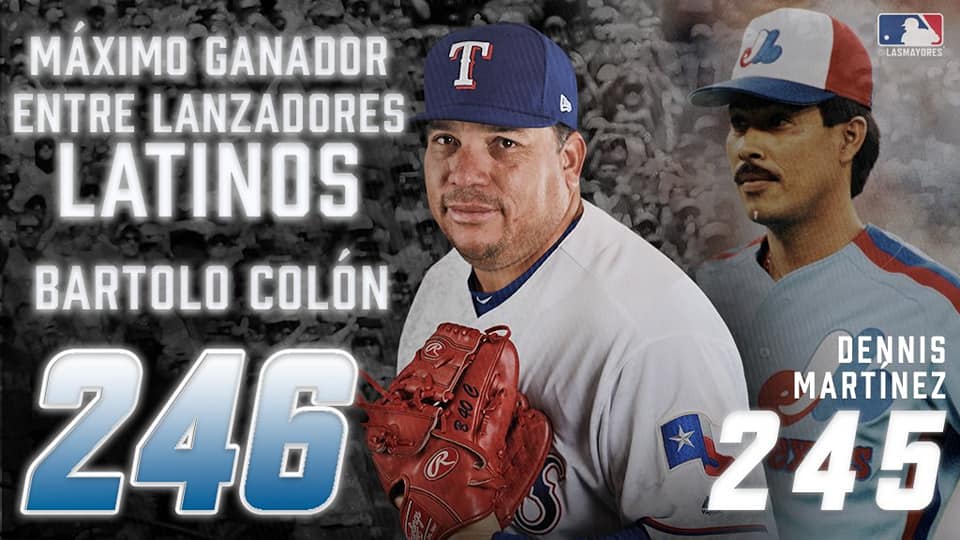 Bartolo Colón el latino más ganador ganador de Grandes Ligas 