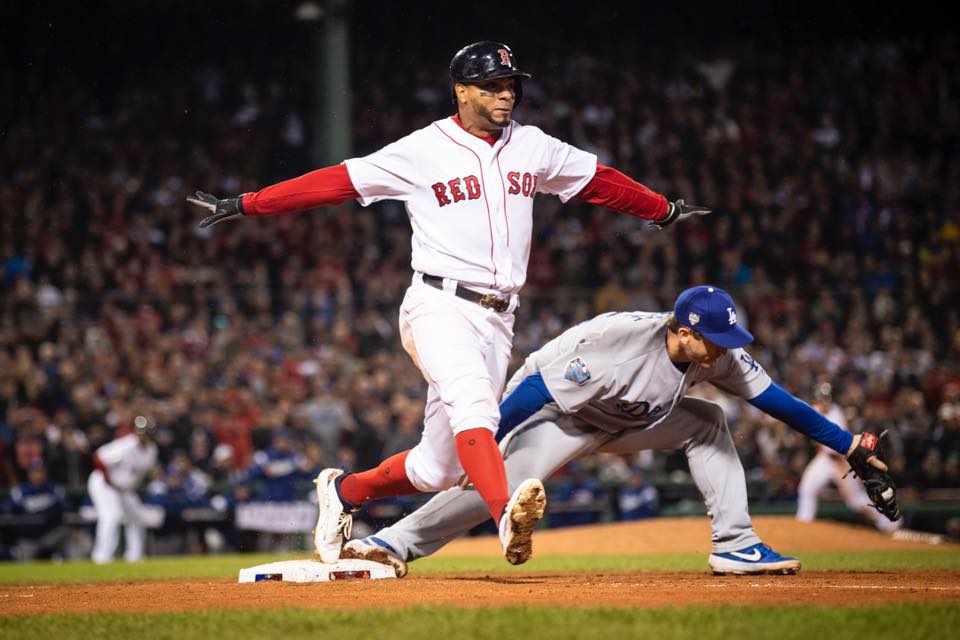 Una de las jugadas Boston vs Dodgers 