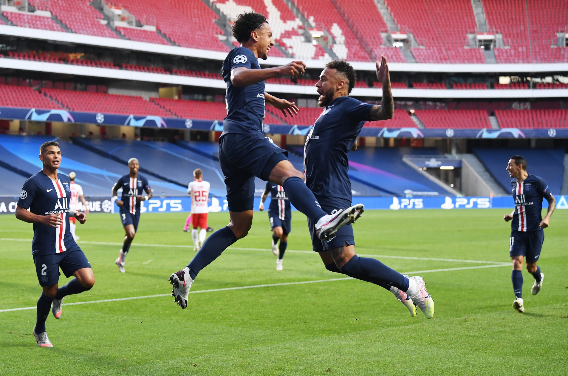 Celebración del 1er gol del PSG