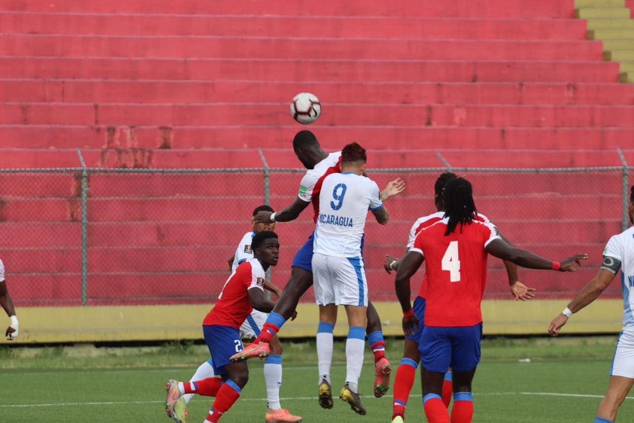 Momentos del partido Haití vs Nicaragua. 