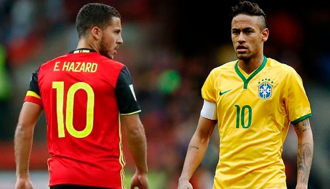 Hazard y Neymar las figuras de sus selecciones