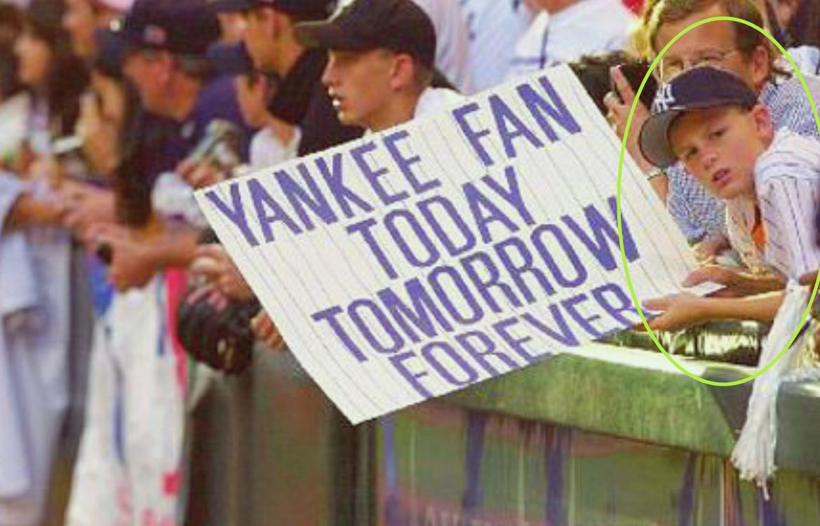 Gerrit Cole de niño como aficionado de los Yankees 