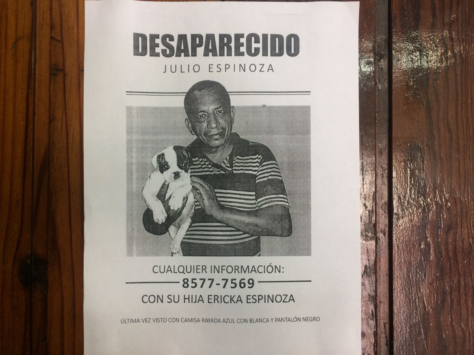 Julio Espinoza, desaparecido.
