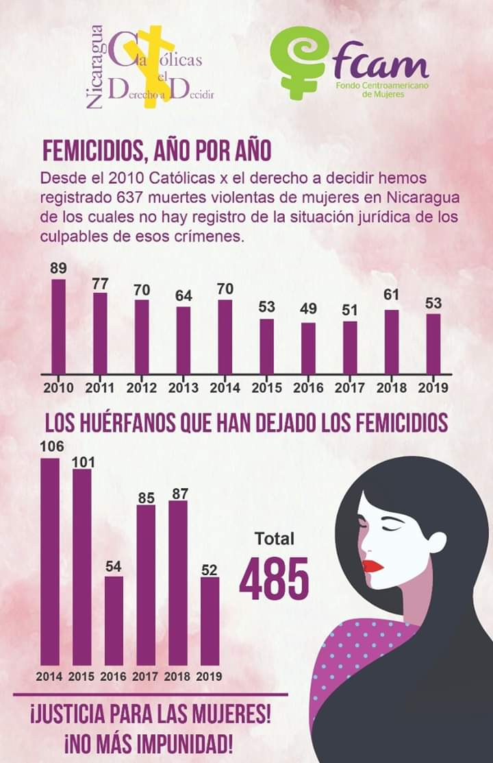 Infografía: Femicidios año por año y huérfanos que han dejado los femicidios.