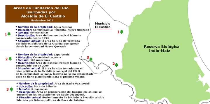Cortesía / Infografía de áreas usurpadas de Fundación del Río por Alcaldía de El Castillo