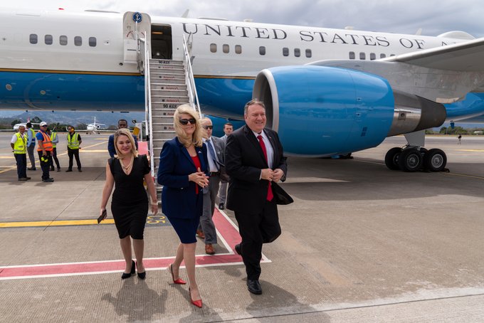 Mike Pompeo a su llegada a Costa Rica / Cortesía 